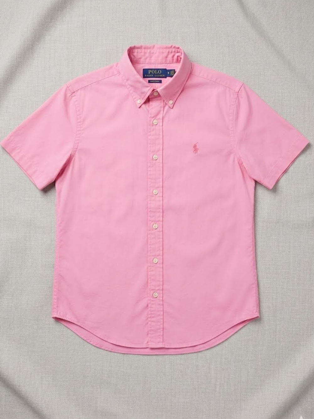 Polo by Ralph Lauren Pink Boys Short-Sleeve Button-Down Cotton Oxford Shirt